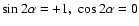 $\sin2\alpha = +1,\
\cos2\alpha = 0$