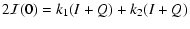 $\displaystyle 2{\cal I}(0) = k_1(I + Q) + k_2(I + Q)$