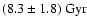$(8.3\pm1.8)~{\rm Gyr}$