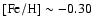 ${\rm [Fe/H]}\sim-0.30$