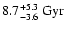$8.7^{+5.3}_{-3.6}~{\rm Gyr}$