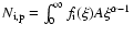 $N_{\rm i,p} = \int_0^\infty f_{\rm i} (\xi) A \xi^{\alpha-1}$