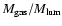 $M_{\rm gas}/ M_{\rm lum}$