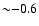 ${\sim}{-}0.6$