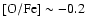 $\rm [O/Fe]\sim - 0.2$