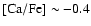 $\rm [Ca/Fe]\sim - 0.4$