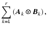 $\displaystyle \sum_{k=1}^r \left( \vec{A}_k \otimes \vec{B}_k \right),$