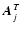 $\vec{A}_j^T$