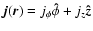 $\vec{{j}} (\vec{{r}})
= j_\phi \mathbf{\hat{\phi}}
+ j_z \vec{\hat{z}}$