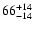 $\rm 66^{+14}_{-14}$
