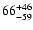 $\rm 66^{+46}_{-59}$