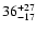 $\rm 36^{+27}_{-17}$