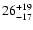 $\rm 26^{+19}_{-17}$