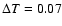 $\Delta T=0.07$