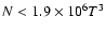 $ N < 1.9 \times 10^6 T^3$