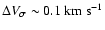 $\Delta V_{\sigma}\sim0.1{~\rm {km~s^{-1}}}$