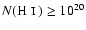 $N(\hbox{H~{\sc i}~})\ge10^{20}$