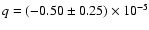 $q=(-0.50\pm0.25)\times10^{-5}$