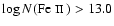 $\log N(\hbox{\rm\hbox{Fe~{\sc ii}~}})>13.0$