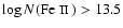 $\log N(\hbox{\rm\hbox{Fe~{\sc ii}~}})>13.5$
