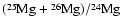 $(\raise.5ex\hbox{\scriptsize 25}\rm Mg+\raise.5ex\hbox{\scriptsize 26}\rm Mg)/\raise.5ex\hbox{\scriptsize 24}\rm Mg$