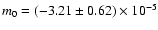 $m_0=(-3.21\pm0.62)\times10^{-5}$