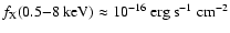 $f_{\rm X}(\rm0.5{-}8~keV)\approx10^{-16}~erg ~ s^{-1}~cm^{-2}$