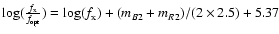 ${\rm
log}({{f}_{\rm x} \over {f}_{\rm opt}}) = {\rm log}({f}_{\rm x}) +
({m}_{B2} + {m}_{R2})/(2\times2.5) + 5.37$