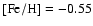 $\rm [Fe/H]=-0.55$