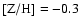$\rm [Z/H]=-0.3$