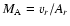 $M_{\rm A}=v_r/A_r$