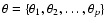 $\theta = \{\theta_1, \theta_2, \ldots, \theta_p\}$