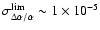 $\sigma^{\rm lim}_{\Delta\alpha/\alpha} \sim 1\times10^{-5}$