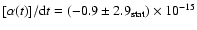 $[\alpha(t)]/{\rm d}t = (-0.9\pm2.9_{\rm stat})\times10^{-15}$