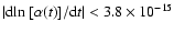 $\vert{\rm d}{\rm ln}~[\alpha(t)]/{\rm d}t\vert < 3.8\times10^{-15}$