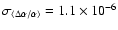 $\sigma_{\langle\Delta\alpha/\alpha\rangle} = 1.1\times10^{-6}$