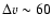 $\Delta v \sim 60$
