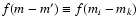$f(m-m')\equiv f(m_i-m_k)$