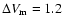 $\Delta V_{\rm m} = 1.2$