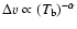 $\Delta v \propto (T_{\rm b})^{-\alpha}$