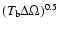 $(T_{\rm b}\Delta\Omega)^{0.5}$