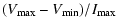 $\displaystyle (V_{\rm max} - V_{\rm min})/I_{\rm max}$