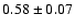 $0.58\pm 0.07$