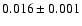$0.016 \pm 0.001$