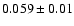 $0.059\pm 0.01$