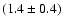 $(1.4\pm0.4)$