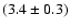 $(3.4\pm0.3)$