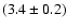$(3.4\pm0.2)$