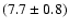 $(7.7\pm0.8)$