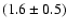 $(1.6\pm0.5)$